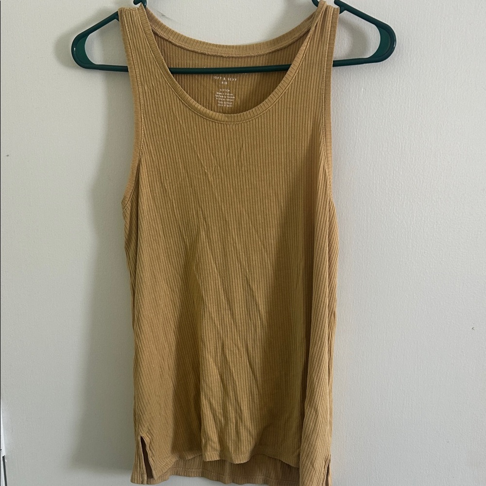 American Eagle Outfitters Ribbed Brown Tank Top